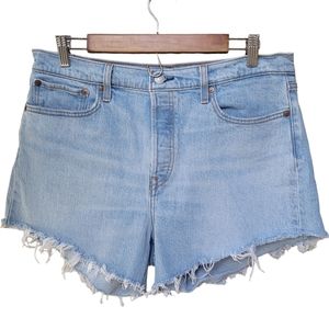 Levi's Wedgie Straight Button Fly Cut Off Denim Shorts Size 32